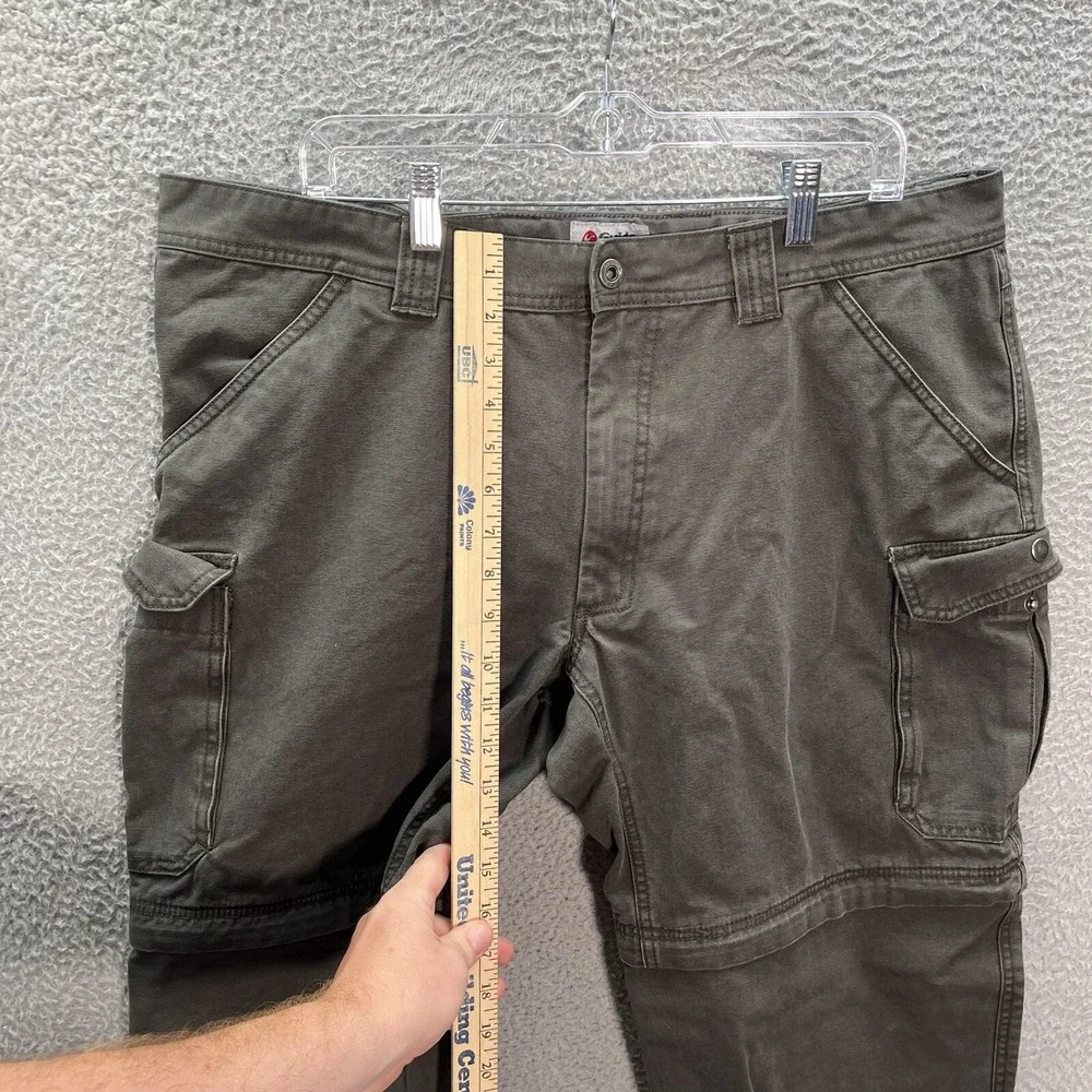 Guide Series Pants Mens 40x32 Gray Canvas Convertible Cargo Double Knee Outdoors